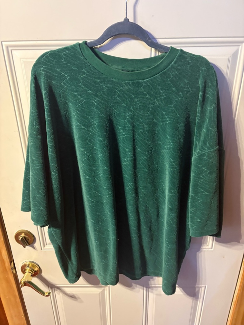 ASOS Emerald Green Textured Oversized Top Size Large